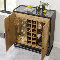 Indus Rustic Oak Drinks Cabinet by Bentley Designs Indus Rustic Oak Drinks Cabinet by Bentley Designs