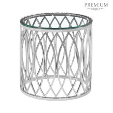 Willow Chrome Metal and Glass End Table Willow Chrome Metal and Glass End Table