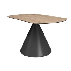 Fernando 85cm-136cm Ceramic Swivel Extending Dining Table (Oak Effect)