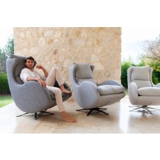 Lenny L Swivel & Rocking Chair and Stool Set by Fama