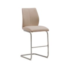 Pair of Irma Counter Stools (Taupe & Brushed Steel) Pair of Irma Counter Stools (Taupe & Brushed Steel)