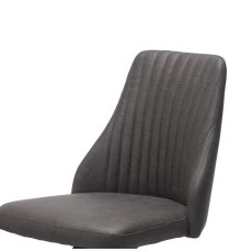 Austin Dining Chair (Dark Grey Faux Leather) by Kesterport