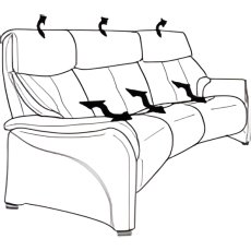 Chester Curved 3 Seater Manual Recliner Sofa (4247-20) by Himolla Chester Curved 3 Seater Manual Recliner Sofa (4247-20) by Himolla