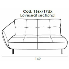 Seville Loveseat 1 Arm (LHF) by Italia Living Seville Loveseat 1 Arm (LHF) by Italia Living