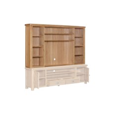 Queensbury Oak Media Bookcase Top for XL TV Unit