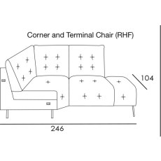Bolzano Corner and Terminal Chair Section (RHF) by Italia Living Bolzano Corner and Terminal Chair Section (RHF) by Italia Living