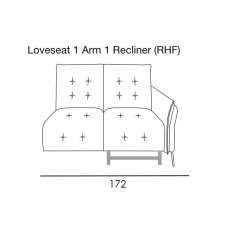 Bolzano Loveseat 1 Arm 1 Recliner (RHF) by Italia Living Bolzano Loveseat 1 Arm 1 Recliner (RHF) by Italia Living