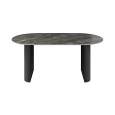Santos 180 x 90cm Oval Gloss Grey Ceramic Dining Table Santos 180 x 90cm Oval Gloss Grey Ceramic Dining Table