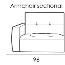 Gravina Armchair Section Left - Slim Arm Version (96cm) by Italia Living Gravina Armchair Section Left - Slim Arm Version (96cm) by Italia Living