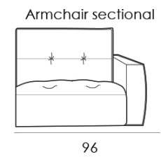 Gravina Armchair Section Right - Slim Arm Version (108cm) by Italia Living Gravina Armchair Section Right - Slim Arm Version (108cm) by Italia Living