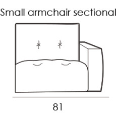 Gravina Small Armchair Section Right - Slim Arm Version (81cm) by Italia Living Gravina Small Armchair Section Right - Slim Arm Version (81cm) by Italia Living
