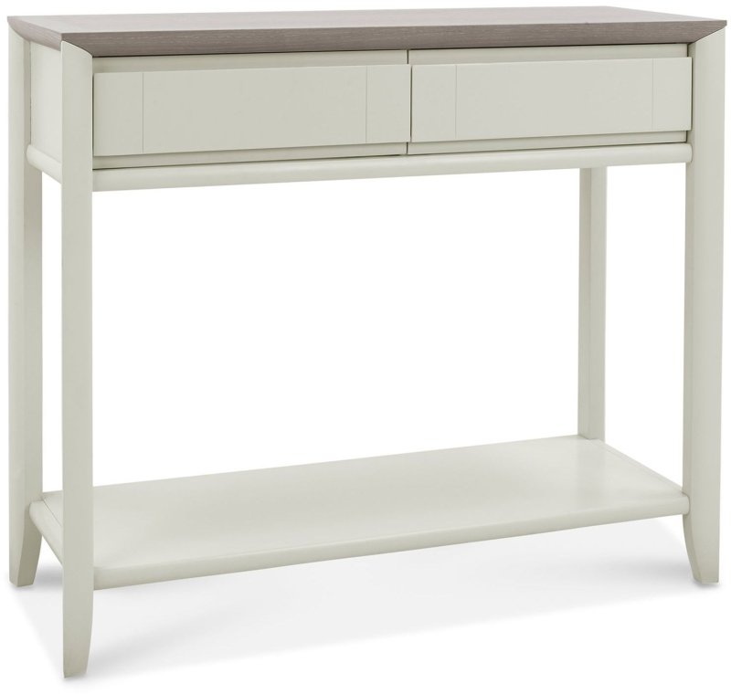 Bergen Grey Washed Oak & Soft Grey Console Table with Drawer