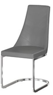 Mia Dark Grey Faux Leather Dining Chairs (Set of 2)