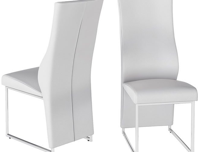 Remo White Faux Leather Dining Chairs (Set of 2)