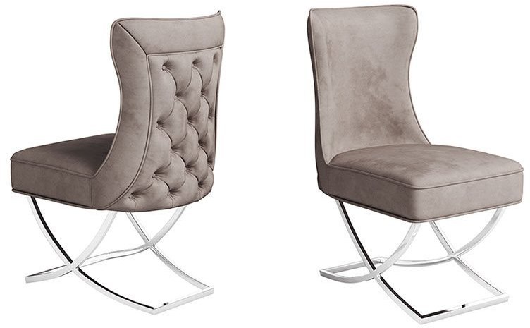 Maria Mink Velvet Dining Chairs (Set of 2)