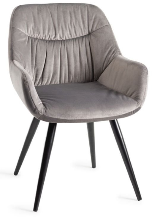 Dali Dining Chair (Grey Velvet) by Bentley Designs