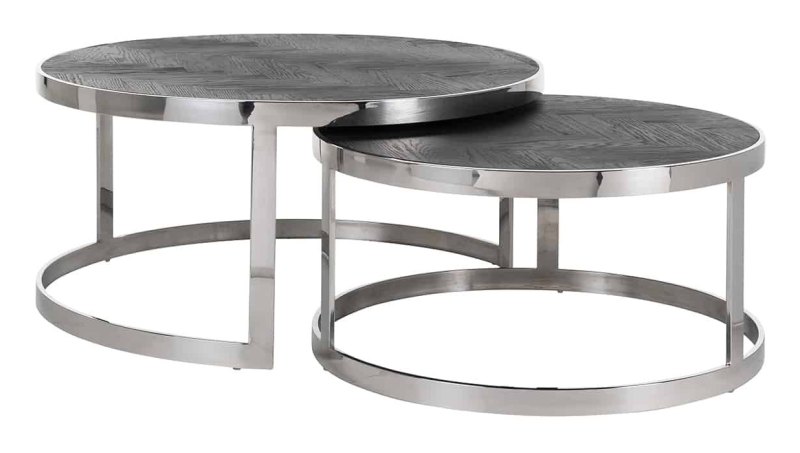 Blackbone Nest of 2 Coffee Tables (Silver Collection) by Richmond Interiors