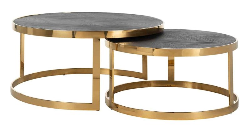 Blackbone Nest of 2 Coffee Tables (Gold Collection) by Richmond Interiors