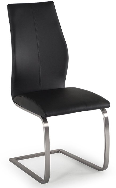 Irma Dining Chair (Black & Brushed Steel)