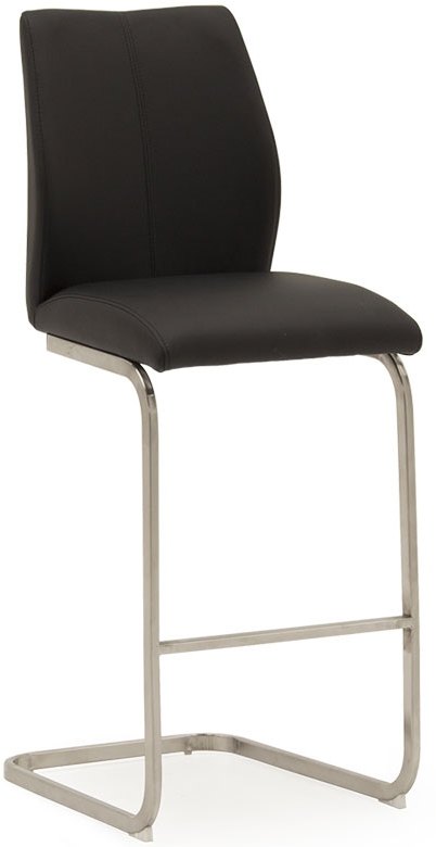 Irma Bar Stool (Black & Brushed Steel)