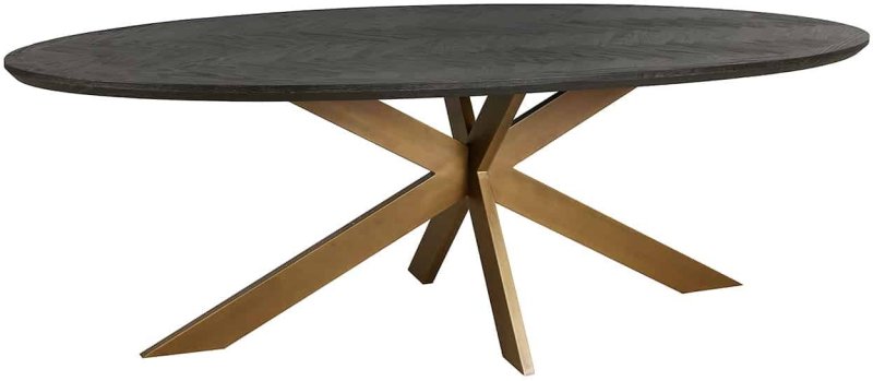 Blackbone 130cm Oval Dining Table (Brass Collection) by Richmond Interiors