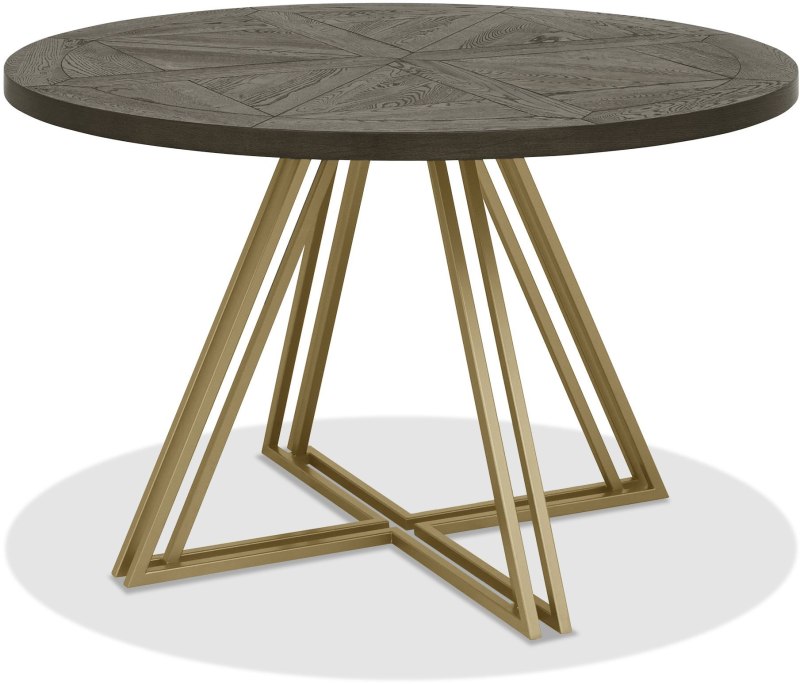 Athens Fumed Oak 125cm (4 Seater) Circular Dining Table by Bentley Designs
