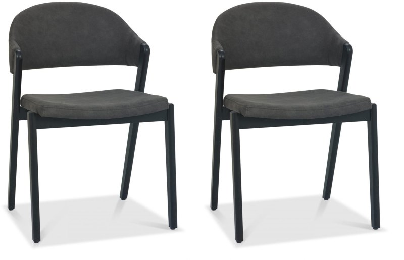 Regent Peppercorn Dining Chairs (Dark Grey Fabric) by Bentley Designs