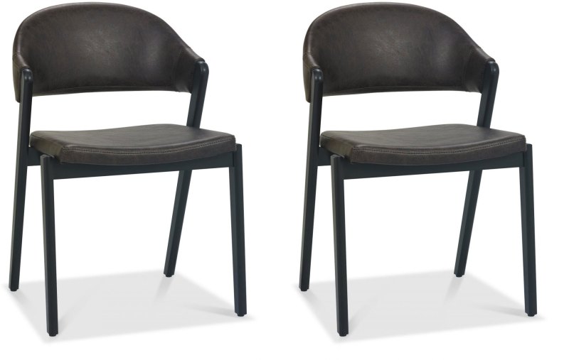 Regent Peppercorn Dining Chairs (Old West Vintage Faux Leather) by Bentley Designs