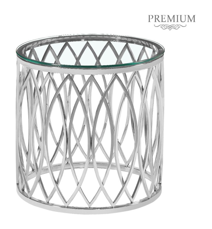 Willow Chrome Metal and Glass End Table Willow Chrome Metal and Glass End Table