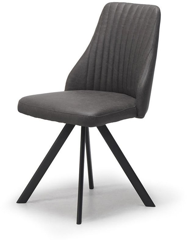 Austin Dining Chair (Dark Grey Faux Leather) by Kesterport Austin Dining Chair (Dark Grey Faux Leather) by Kesterport