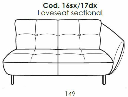 Seville Loveseat 1 Arm (RHF) by Italia Living Seville Loveseat 1 Arm (RHF) by Italia Living