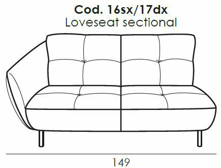 Seville Loveseat 1 Arm (LHF) by Italia Living Seville Loveseat 1 Arm (LHF) by Italia Living