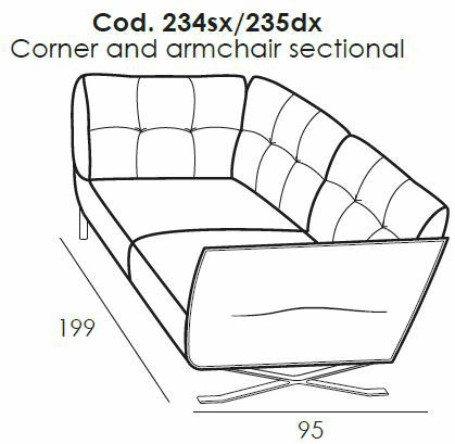 Seville Corner & Armchair Section (RHF) by Italia Living Seville Corner & Armchair Section (RHF) by Italia Living