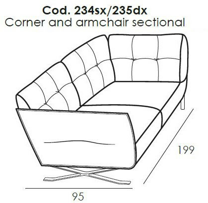 Seville Corner & Armchair Section (LHF) by Italia Living Seville Corner & Armchair Section (LHF) by Italia Living