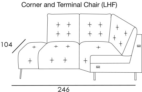 Bolzano Corner and Terminal Chair Section (LHF) by Italia Living Bolzano Corner and Terminal Chair Section (LHF) by Italia Living