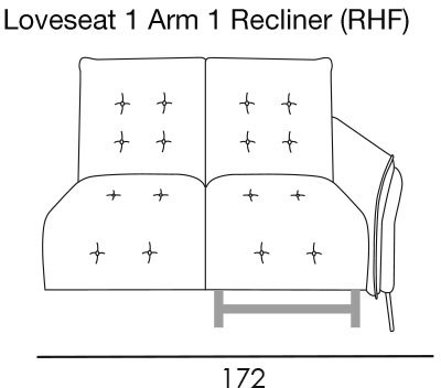 Bolzano Loveseat 1 Arm 1 Recliner (RHF) by Italia Living Bolzano Loveseat 1 Arm 1 Recliner (RHF) by Italia Living