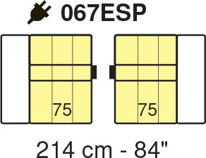 Tuniz 3 Seater 214cm Sofa (with Electric Recliners) by Marinelli Home Tuniz 3 Seater 214cm Sofa (with Electric Recliners) by Marinelli Home