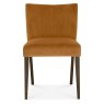 Turin Dark Oak Low Back Upholstered Harvest Pumpkin Velvet Chairs