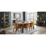 Turin Dark Oak Low Back Upholstered Harvest Pumpkin Velvet Chairs