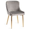 Cezanne Dining Chairs (Grey Velvet / Matt Gold Leg)