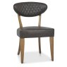 Ellipse Rustic Oak Upholstered Chairs (Old West Vintage Fabric)