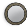 Ellipse Fumed Oak Round Wall Mirror by Bentley Designs