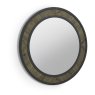 Ellipse Fumed Oak Round Wall Mirror