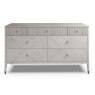 Leotta 7 Drawer Wide Chest (Stone) with Ribbed Top Drawers by Vida Living