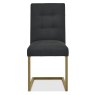 Pair of Athens Upholstered Cantilever Dining Chairs (Black Fabric) by Bentley Designs