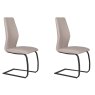 Pair of Vista Dining Chairs (Taupe Faux Leather)