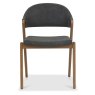 Regent Rustic Oak Dining Chairs (Dark Grey Fabric) by Bentley Designs