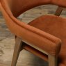 Regent Rustic Oak Dining Armchairs (Rust Velvet) by Bentley Designs
