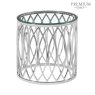 Willow Chrome Metal and Glass End Table Willow Chrome Metal and Glass End Table