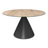 Fernando 85cm-136cm Ceramic Swivel Extending Dining Table (Oak Effect)